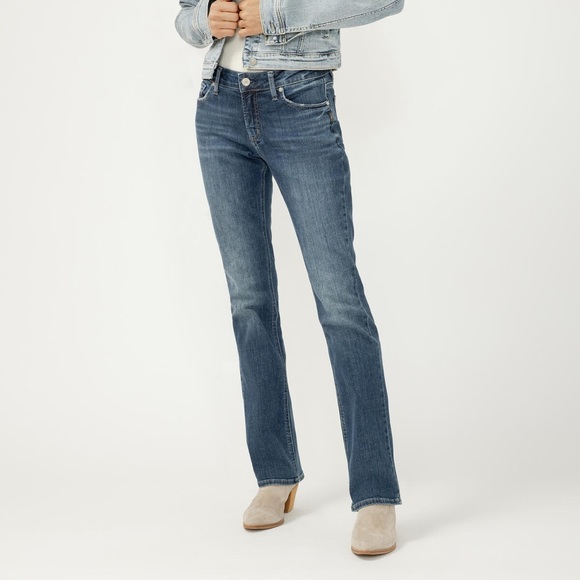 Silver Jeans Elyse Mid Rise Slim Bootcut Jeans W31 L33 Indigo Blue Stretch